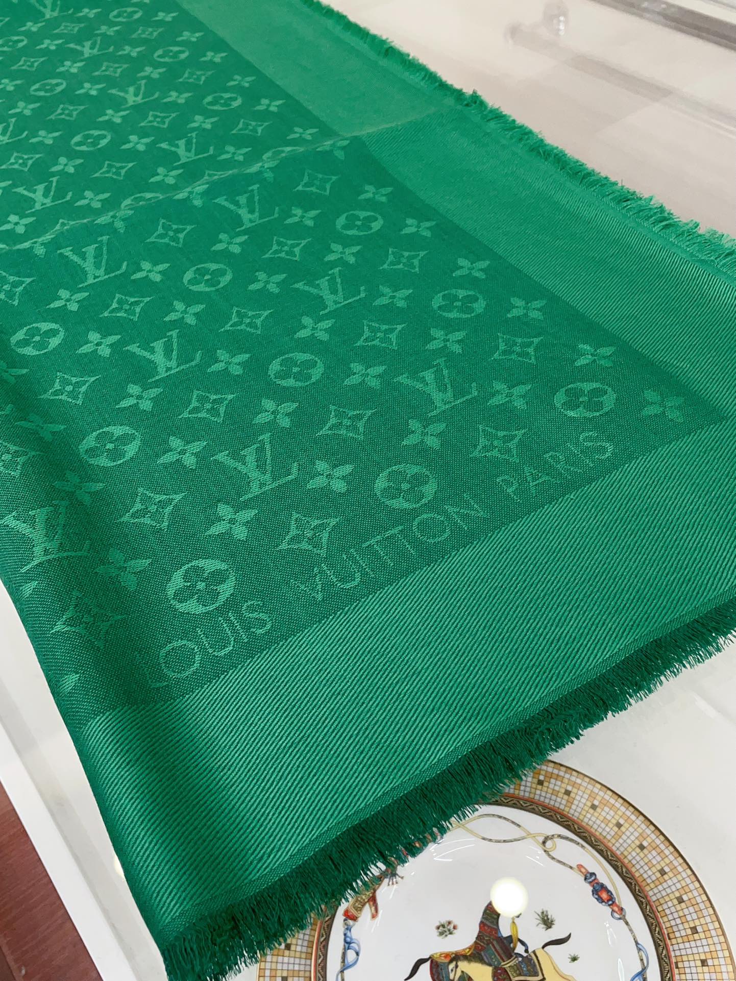 LV Monogram Denim Shawls M75498 Green